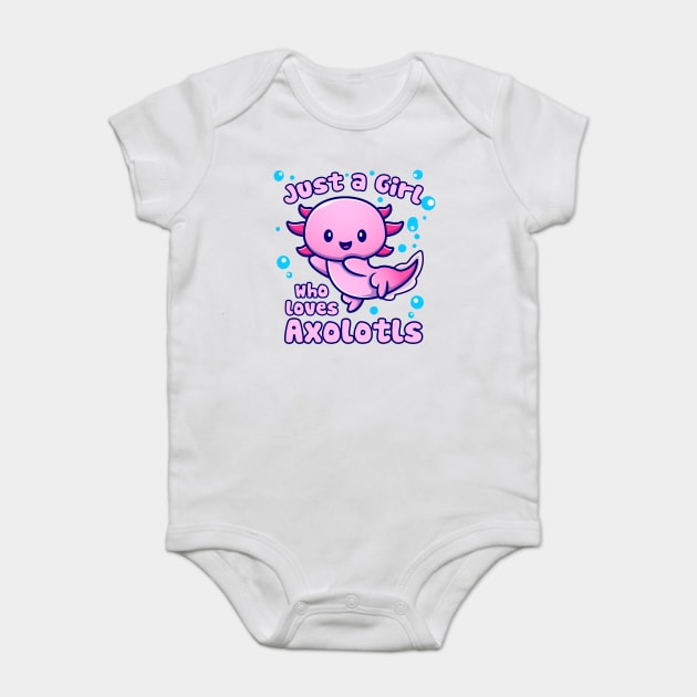 Just A Girl Who Loves Axolotls Funny Axolotl Lover Baby Bodysuit by creative